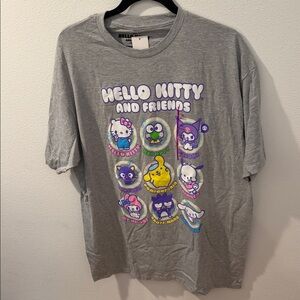 Ripple Junction Hello Kitty and Friends Grey Graphic Tee
